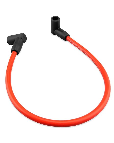 Ignition Coil Wire Fit for use with Blaster 2 and Blaster 3 Ignition coils in HEI Systems, 8.5mm Silicone Red Wire, Low Resistance, 90 Boot, Replace 84059