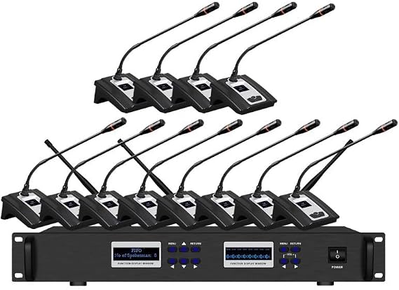 Bolymic 6800 Professional Digital Conference Discussion System 1 Chairman 11 Delegate 11 Gooseneck Microphone for Big Meeting Conference Room