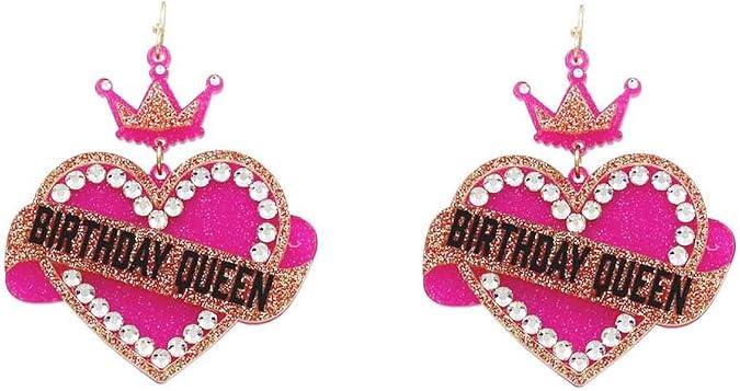 Birthday inspired Earrings Rhinestone, Fashion, Cute, Colorful, Glitter