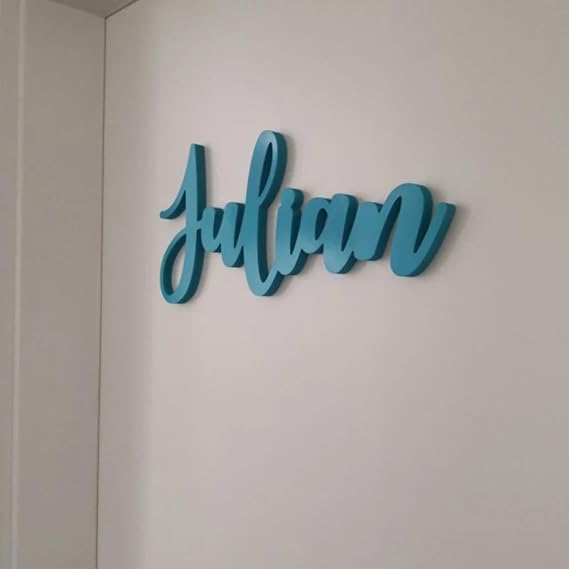 Wooden Name Sign Custom Name Sign Personalized Nursery Decor Wall Decor Baby Name Sign for Nursery Custom Gifts (50x25X0.5cm,Silver)