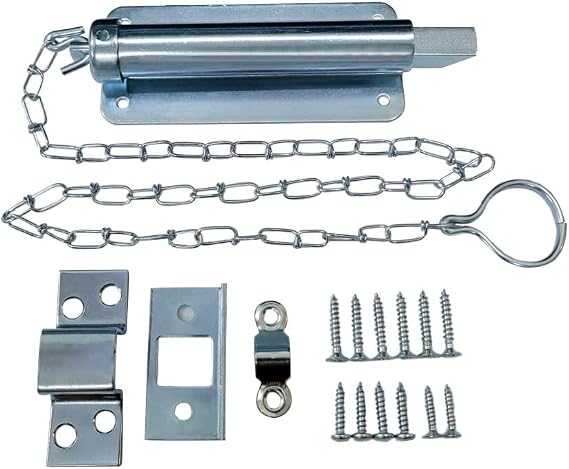 QCAA Chain Bolt, 6", Zinc Plated, 1 Pack, Made in Taiwan