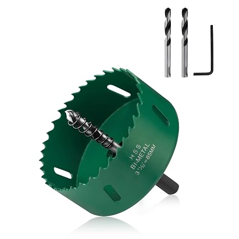 3.3 Inch/85mm Hole Saw with Arbor, Bi-Metal Hole Cutter Drill Bit for SoftWood/Fiberboard/Plastic/Plywood/PVC, 1 1/3 inch Cutting Depth