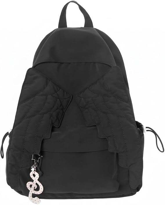Cutecore Backpack: Light Nylon, Beige/black..