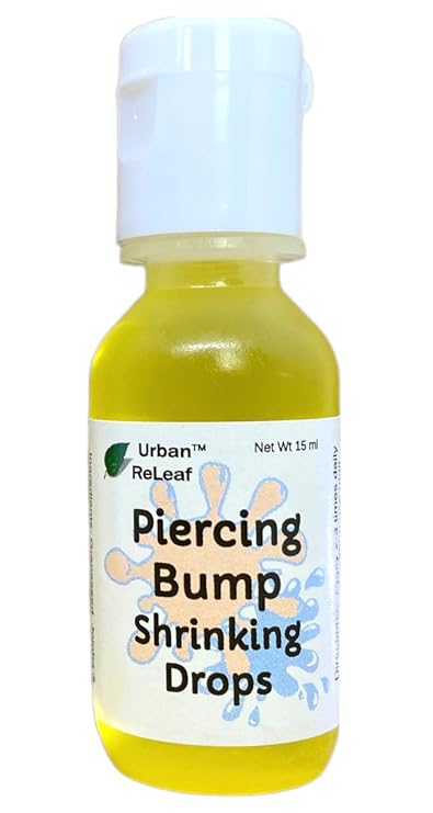 Urban ReLeaf Piercing Bump Shrinking Drops | Keloid Bumps Aftercare, Natural Essential Oils, For Scars Nodules Cartilage, Nose Ear Spots Treatment, Gentle Effective