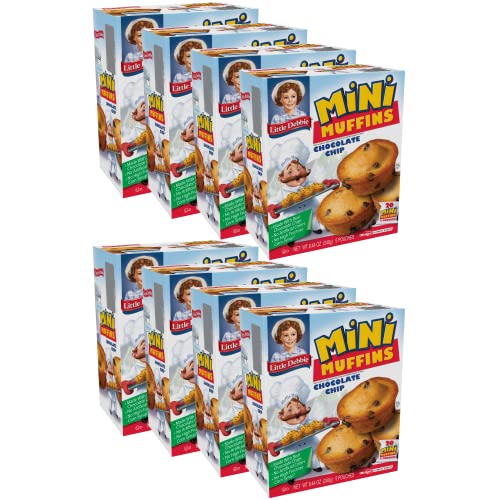 Little Debbie Chocolate Chip Mini Muffins, 8 Boxes of Bite-Sized Muffins