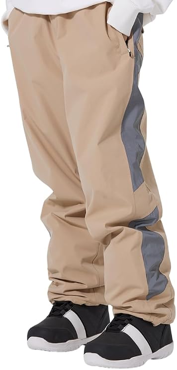 Baggy Ski Pants for Men Women Insulated Snow Pants with Reflective Strips Waterproof Snowboarding Pants