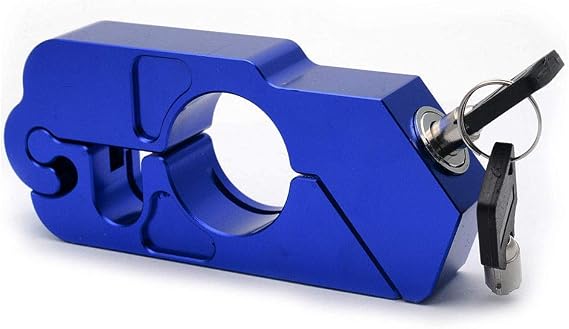 Motorcycle Lock - Universal Alloy CNC Motorcycle Handle Throttle Grip Security Lock with 2 Keys to Secure a Bike, Scooter, Moped or ATV in Under 5 Seconds