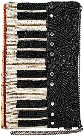 Mary Frances Keys to My Heart Beaded Piano Crossbody Cell Phone Bag Clutch Evening Purse, Multicolor