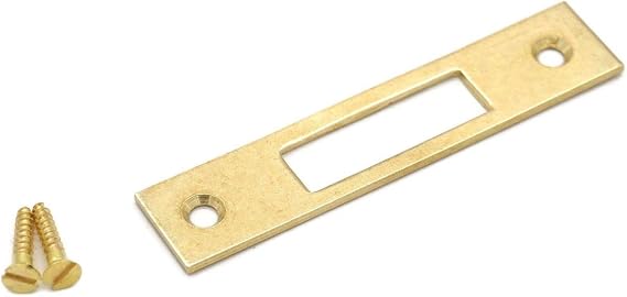 Full Mortise Furniture Lock Half Mortise Cabinet Lock Flush Mount Lock 2-1/2" Strike Plate Cabinet Lock Strike Plate - Solid Brass
