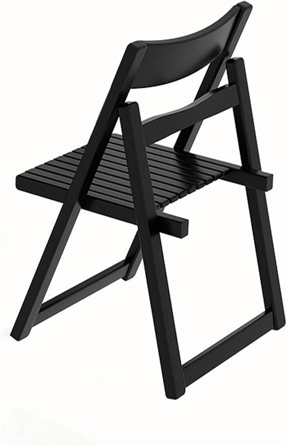 4 Black Solid Wood Folding Chairs