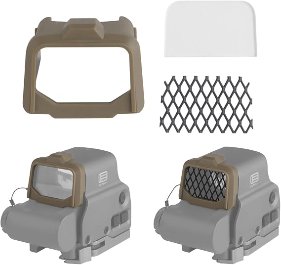 ホログラフィックサイト保護カバー EOTech 5582.03.0、交換可能なクリアレンズとメッシュシールド、クイックデタッチ光学スクリーン