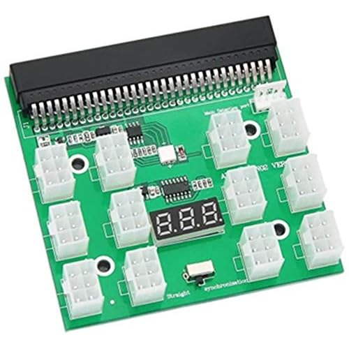 12V Power Supply Breakout Board Adapter, 12 x 6pin Port for Ethereum ETH BTC Mining Rigs Server PSU