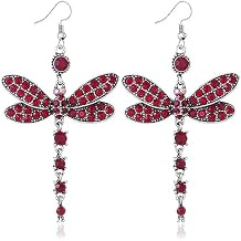 Dragonfly Earrings Boho Style Color Rhinestone Dangle Earrings for Women