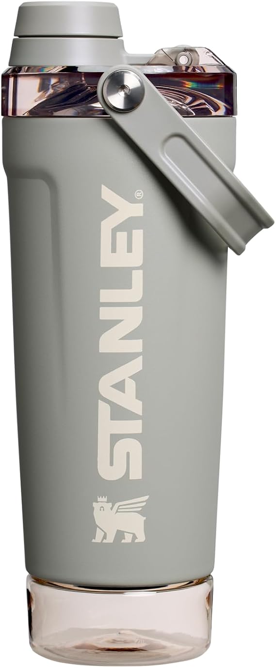 STANLEY Vitalize Shaker Bottle, 20 oz, Sage Grey