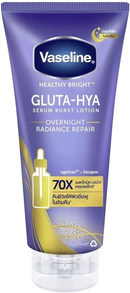 Vaseline GLUTA-HYA Overnight Radiance Repair 70X, 9.8 fl oz 290 ml, High Moisturizing Lotion