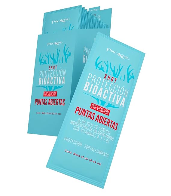 Prokpil Shots Prevencion Puntas Abiertas Proteccion Bioactiva Alga Roja Microesferas de Colageno Proteccion Fortalecimiento Ampolla | Shot Hair Split Ends Prevention Vials 10x(0.45oz-13gr)