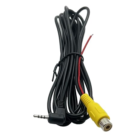RCA to 2.5mm AV-in Cable with Trigge 2.5mm Angle Reversing Camera Male Plug to RCA AV-in Adapter Cable