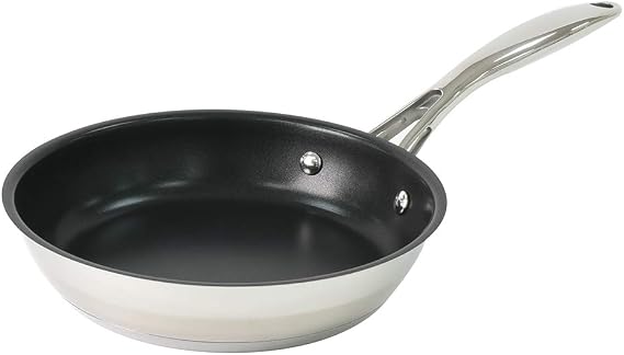 ProCook Professional 18/10 Stainless Steel Frying Pan - 20cm, Durable Non Stick Saute Skillet - Heavy Duty Cookware