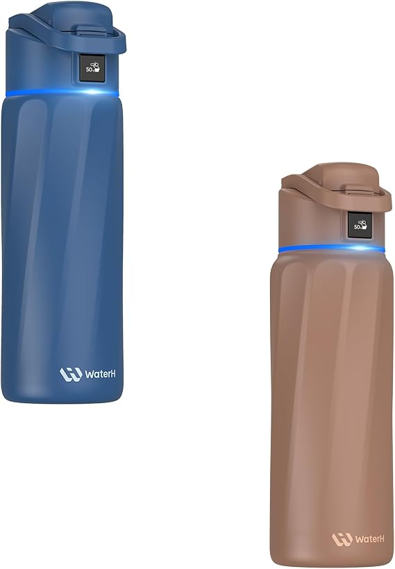 Boost 24 oz Smart Water Bottle Blue + Boost 32 oz Bottle Mocha Bundle