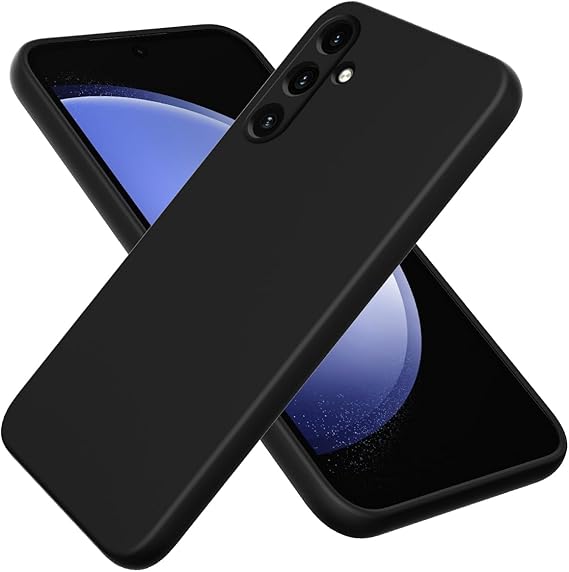 Case for Samsung Galaxy F55 5G, Silicone Protective Phone Case for Samsung Galaxy F55 5G with Silicone Lanyard, Slim Thin Soft Shockproof Cover for Samsung Galaxy F55 5G Silicone Case Black