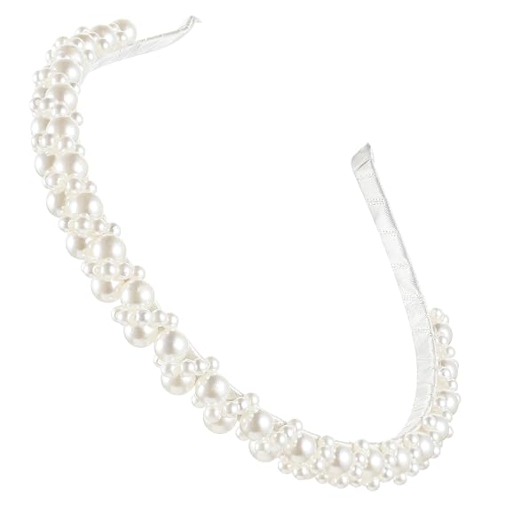 Pearl Headband for Women Elegant Faux Pearl Bridal Hair Hoop Headpiece Wedding Hair Accessories Hairband
