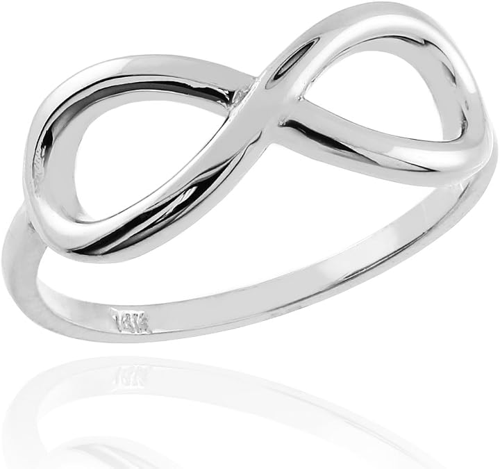 Polished 10k White Gold Infinity Ring
