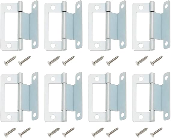10Pcs Cranked Flush Hinge 50mm Door Mechanical Hinges Furniture Hardware for Cupboard Motorhome Caravans Camper Van Door