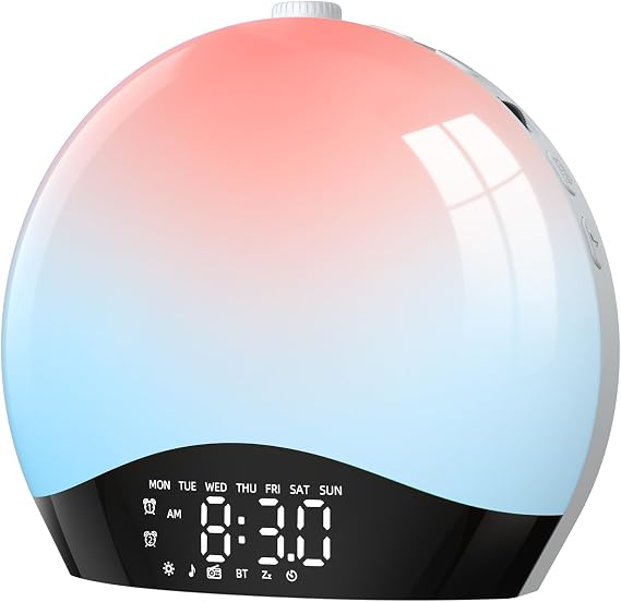 LIORQUE Wake Up Light Sunrise Alarm Clock for Bedrooms with FM Radio