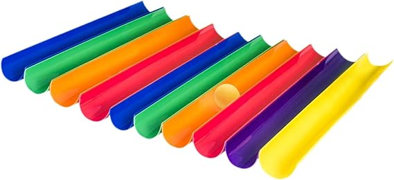 Pipeline Challenge Kit - 10 Half Pipes & Ball - Team Building Game for Adults & Kids