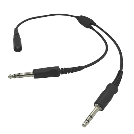 6 Pin LEMO to Dual GA Plug Adapter Cable General Aviation Headset Adaptor Compatible with Bose A20 A30 Proflight Aircraft Pilot Headphones 2 Prongs Connector (Pattern 1)