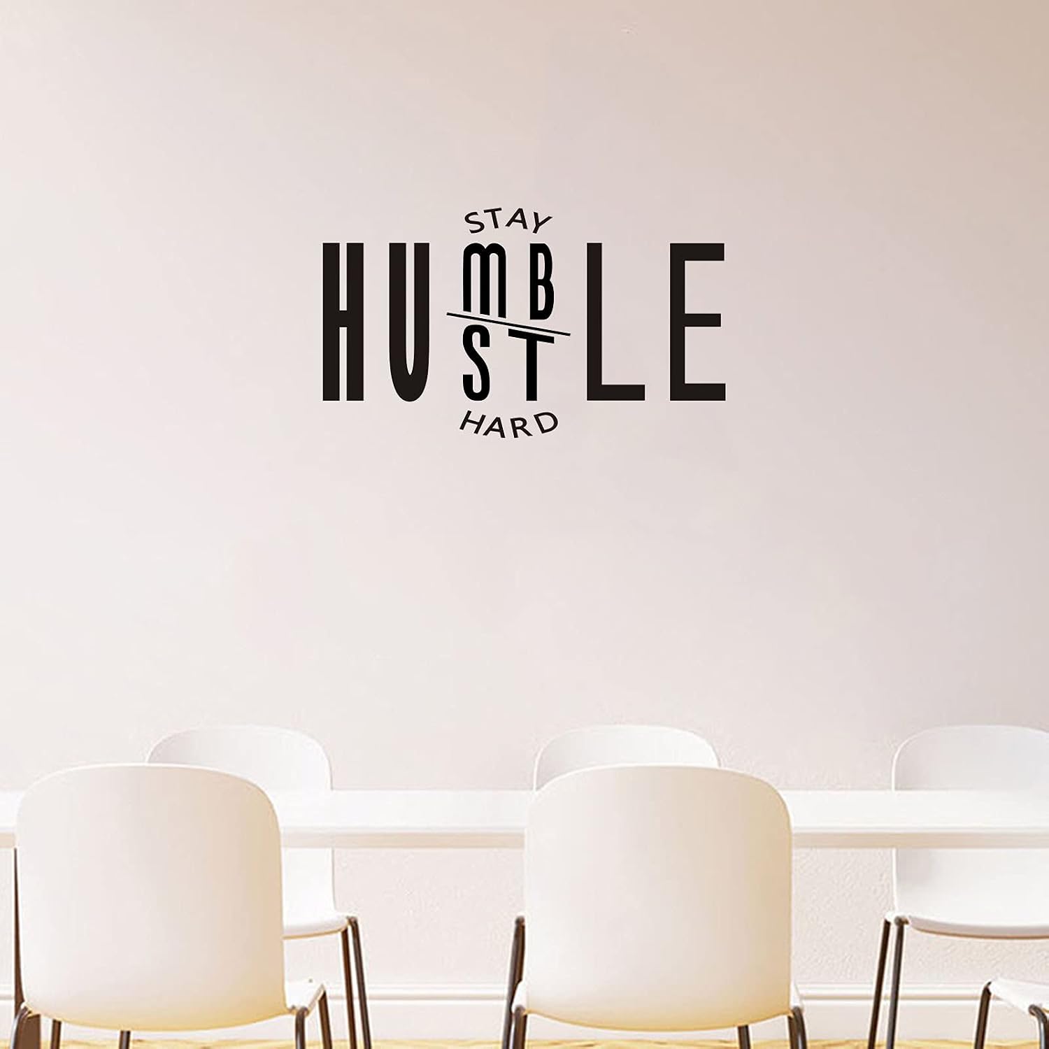SEATUNE Wall Decals for Men, Wall Stickers for Bedroom, Office Gym Living Room Dorm, Women Quotes Positive Inspirational Motivational Vinyl Art Decor Home Stickers, Stay Humble Hustle Hard 21X12"