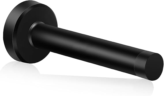 Door Stopper, 4 Inch Black Door Stop Wall Mounted with Rubber Tips Protector, Stainless Steel Door Stop for Skirtings Indoor Outdoor, 100mm