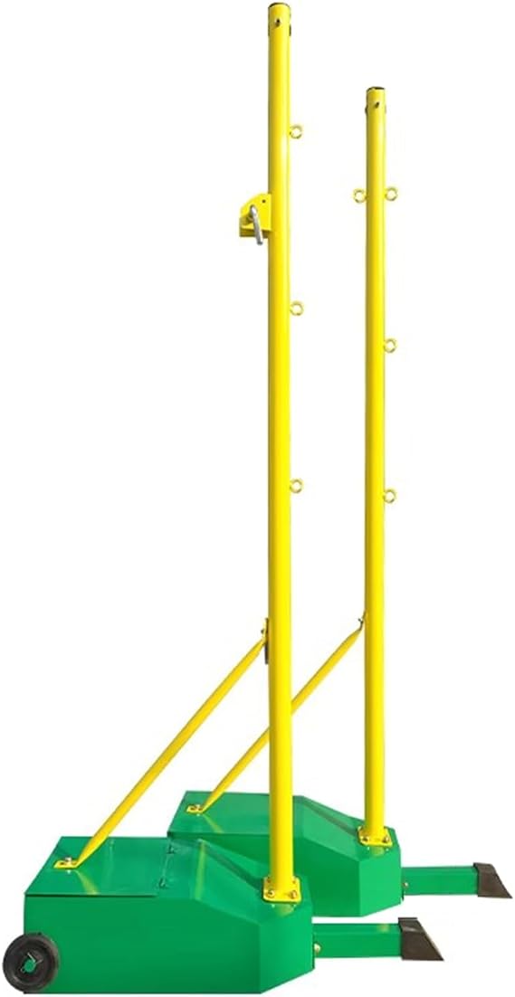 Badminton Net Stand Portable 1.55M Badminton Net Frame Poles, Freestanding Sport Training Equipment for Court/Beach/Driveway, Pu Wheels& Easy to Move