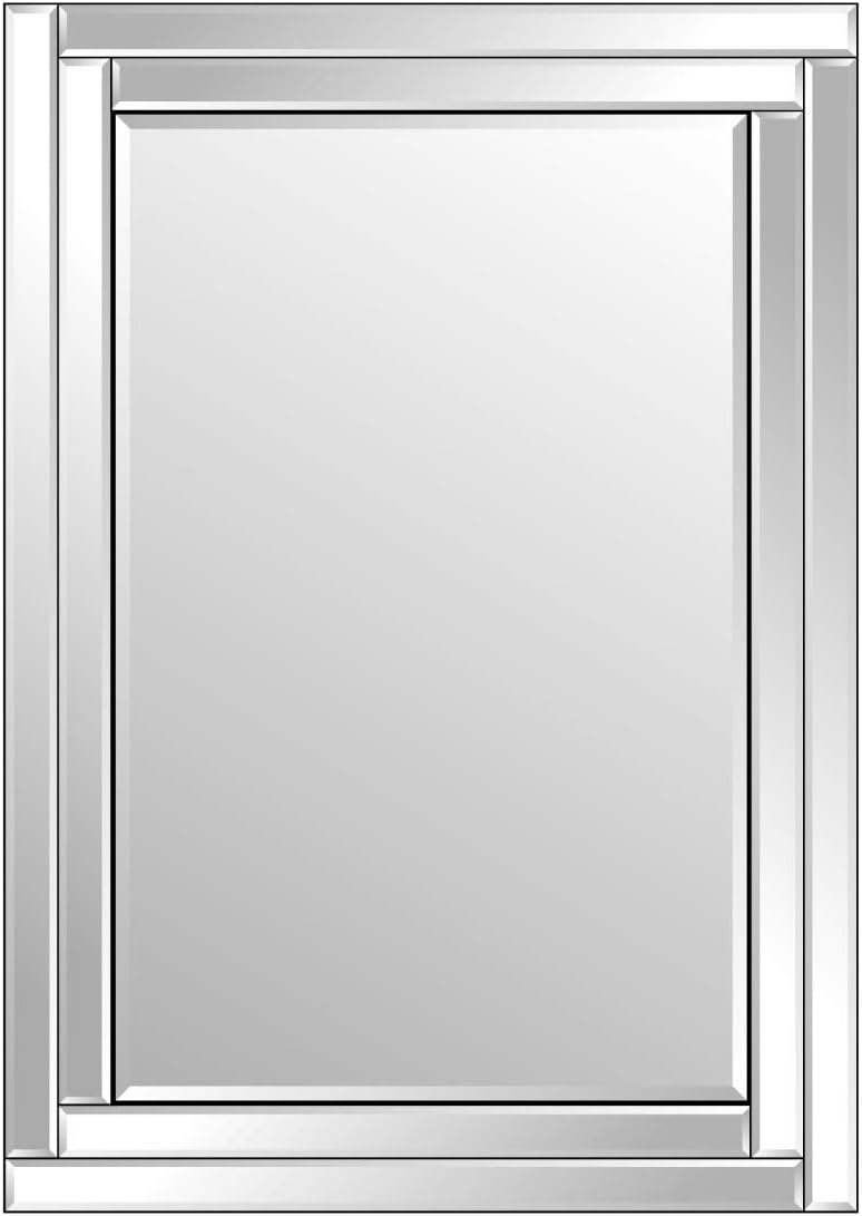 MirrorOutlet Small Black Elegant Decorative Bevelled Mirror, 100x70, (YC070-Bath)
