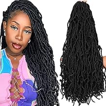 Soft Locs Crochet Hair 24 Inch 8 Packs Blcak Faux Locs Crochet Hair Butterfly Locs Pre looped Braids Synthetic Crochet Hair for Women (24 inch 1B)