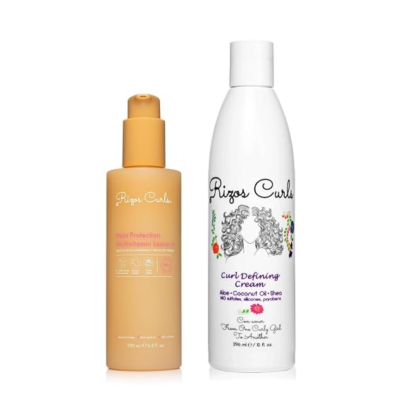 Rizos Curls Heat Protection Multivitamin Leave-In and Curl Defining Cream