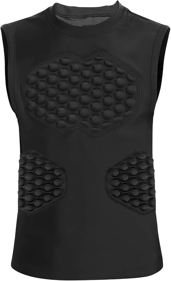 Baseball Chest Protector Youth,Baseball Padded Shirt,Protect Chest Sternum and Ribs,Quick-Dry Material,Padded Compression Shirt for Football Softball Lacrosse,Ages 8-12,Multiple Colors