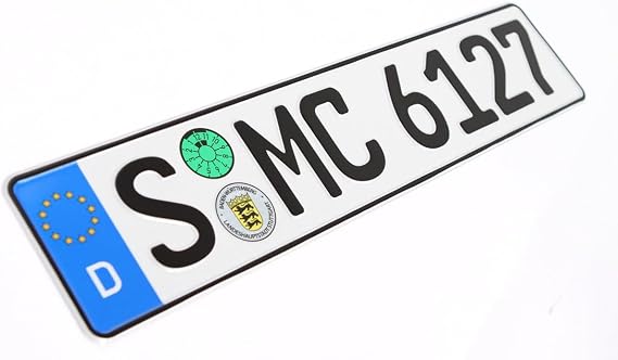 European Germany Flag Car License Plate Tag (Random Letters)