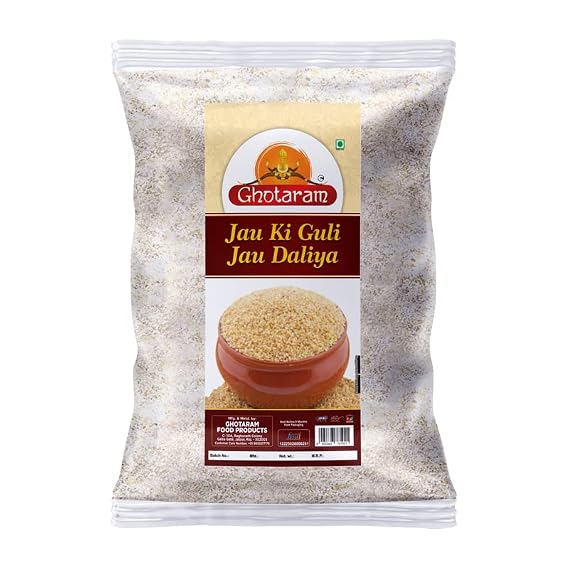 GhotaramPearl Barley Jau Daliya, Hygenic & Tasty, Barley Jau Porridge, Sprouted Barli, Jav Guli Dalia, Chemical Free & Pesticides Free, Unadulterated, Summer Marwari Jau Guli Rabdi Flour-240g