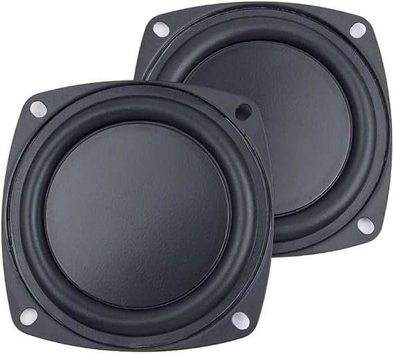 2 Pack 4 Inch Woofer Vibrating Membrane Iron Rubber Vibration Diaphragm Plate Replacement Passive Radiator Film for Bass Speaker Subwoofer Loudspeaker Audio DIY Repair