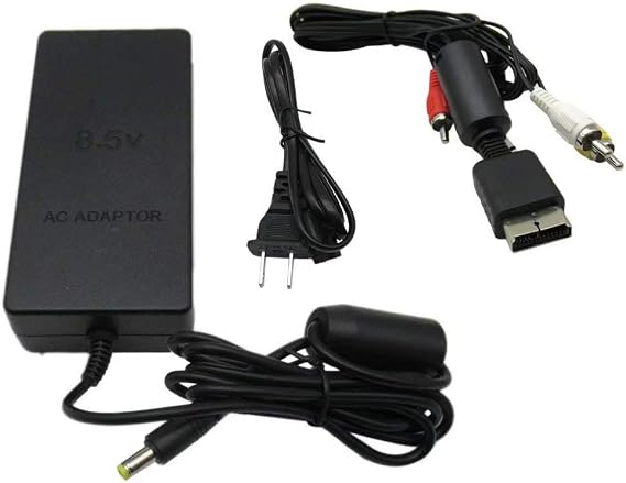 AC Adapter Power Supply 8.5v SCPH-70100 +AV Cable for Slim Ps2 Playstation 2 PS2