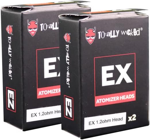 Totally Wicked EX atomiser Heads 1.2ohm - 2 Packs of 2 No Nicotine/Nicotine Free