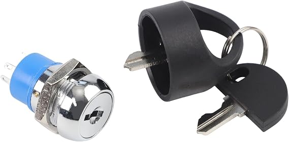 Ignition Switch Replacement For Pride Mobility Scooters Including Two Keys Zinc Alloy Shell Chrome Finish M19 X 22mm Size Start Lock