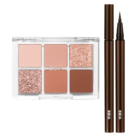 BBIA Ready To Wear Eye Palette (03 DRY FLOWER) + Last Pen Eyeliner (03 CHOCO BROWN) Bundle Set