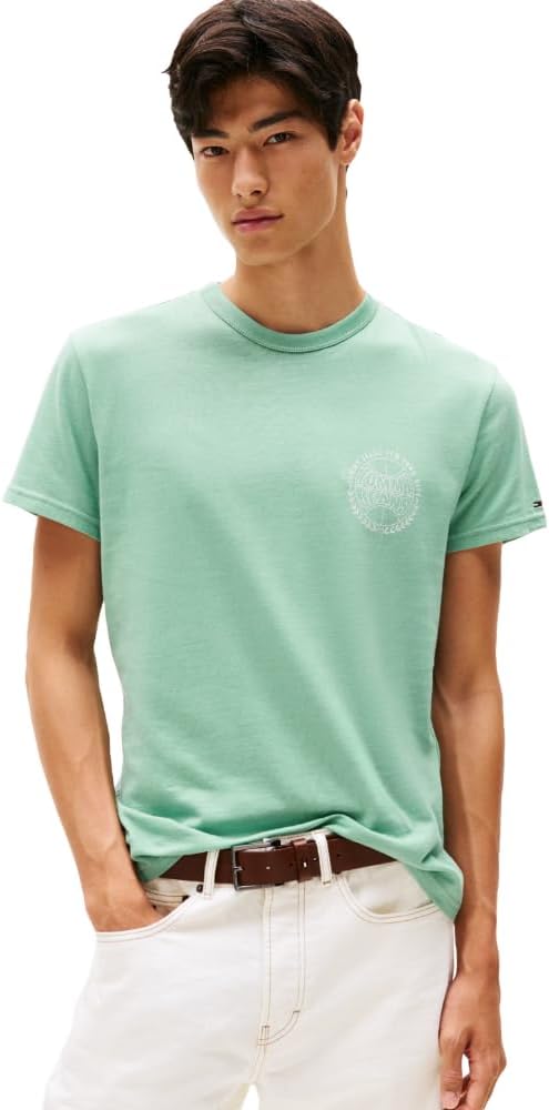 Tommy Jeans Men's Short Sleeve Cotton T-Shirts with Basketball Graphic