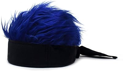 YEKEYI Halloween Novelty Hair Hats Spiked Funny Skull Hat Adjustable Wig Hat with Hair