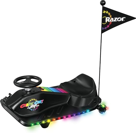 Razor Crazy Cart Shift Lightshow Kids Drift Kart with LED Lights & Speed Control