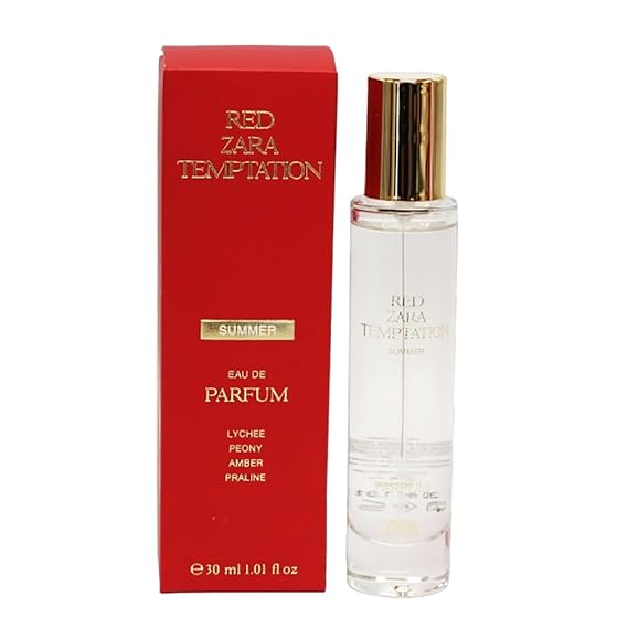 Zara Red Temptation Summer Eau De Parfum for Women 30 ML (1.0 fl. oz) Floral, Woody & Musky Scent with Orange Blossom, Jasmine & Saffron Long-Lasting & Addictive Fragrance