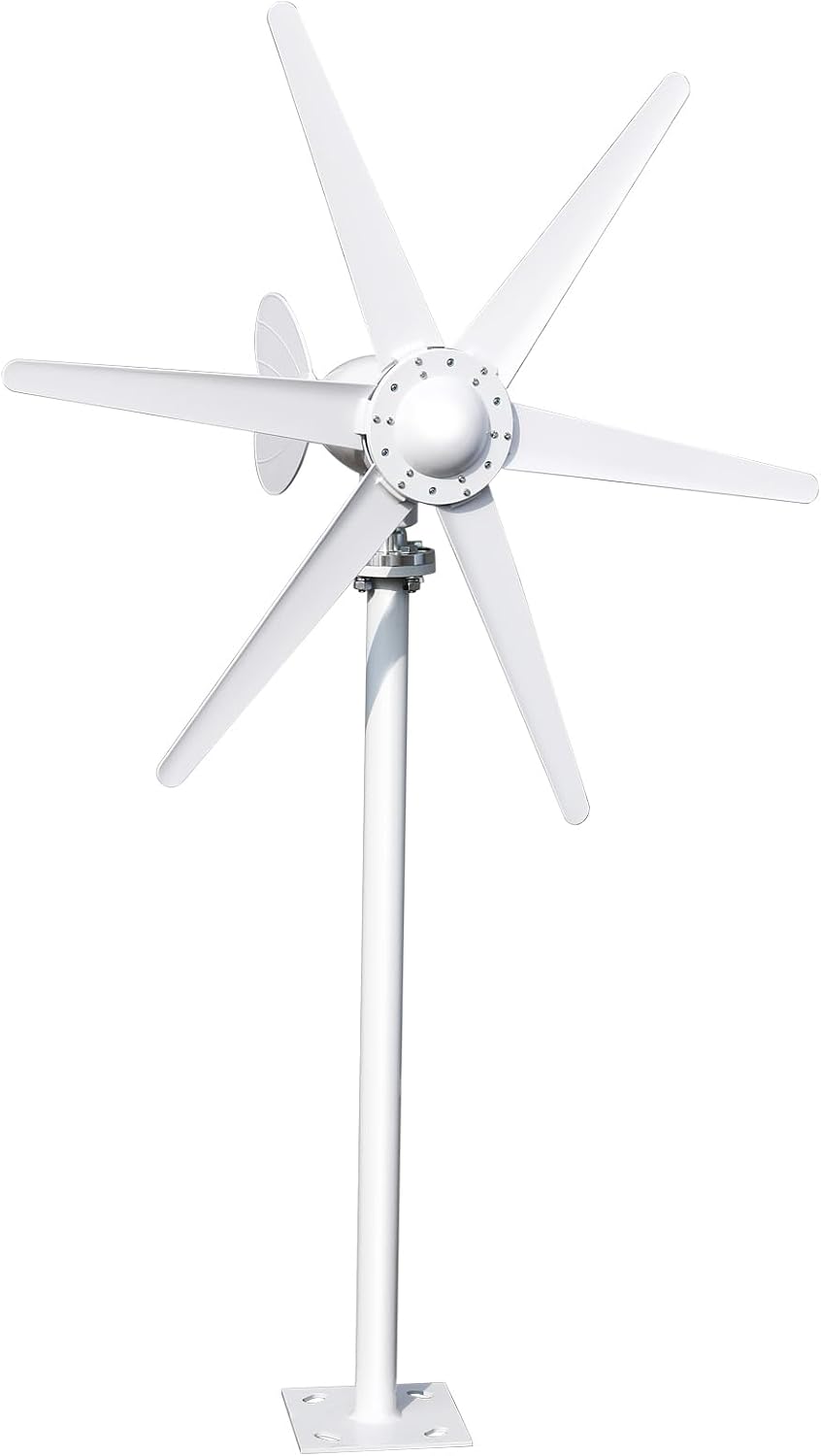 800W Wind Turbines Generator kit, 12V/24V Wind Turbines Kit, 6-Blade Fan Wind Power Generator Kit, Electromagnetic Electricity Producer Equipment for Terrace, Marine, Motor Home, Chalet, Boa