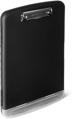 Amazon Basics High Capacity Nursing Clipboard with Storage and Pen Holder, 1 Pack, 14.37 x 9.84 x 1.49 inches LxWxH, Black
